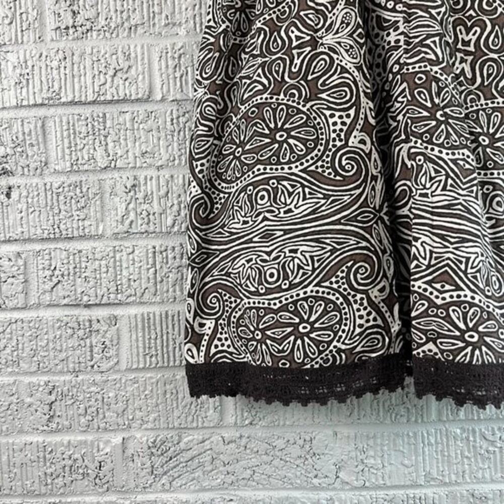 Vtg No Boundaries Paisley Slip Dress Womens Small Black White Y2K Grunge Mini - Picture 4 of 6